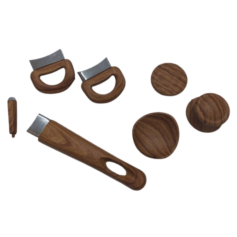 ست دسته قابلمه و تابه طرح چوبی